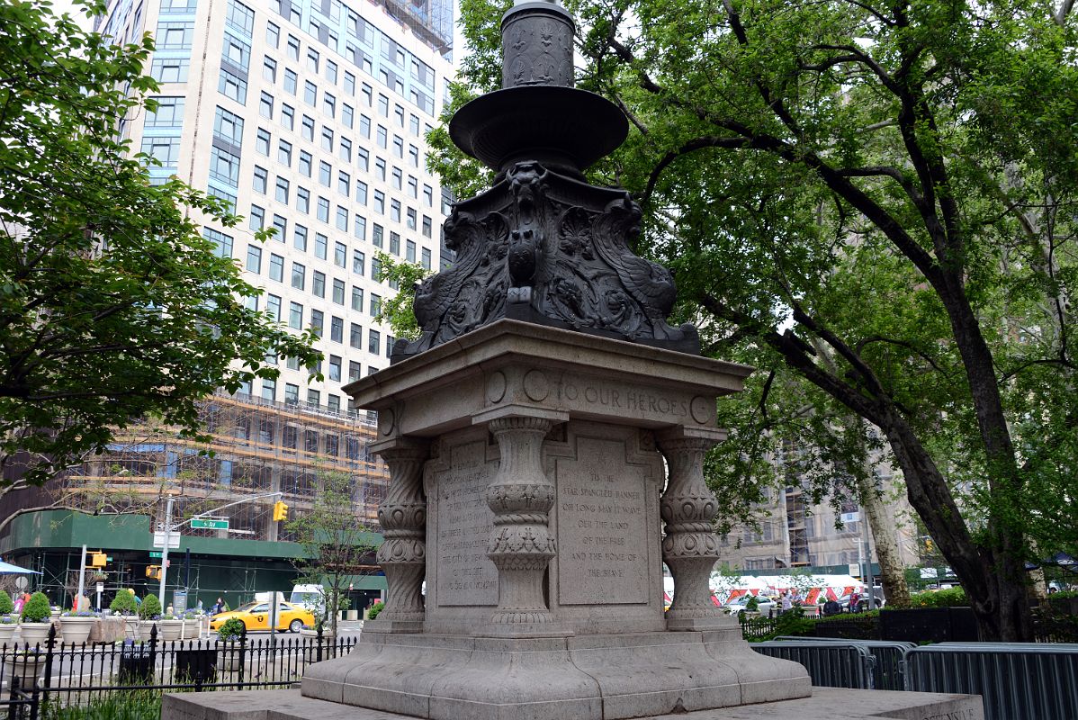 06-04 The Base Of The Eternal Light Memorial Flagpole Erected in 1918 Was Designed By Thomas Hastings At New York Madison Square Park